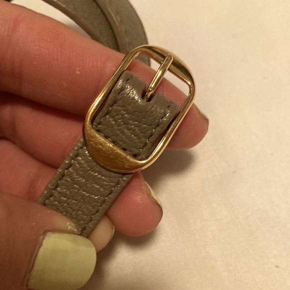 💥💥SOLD💥💥BALENCIAGA gold tone gray leather studded two wrap bracelet - Picture 6 of 7
